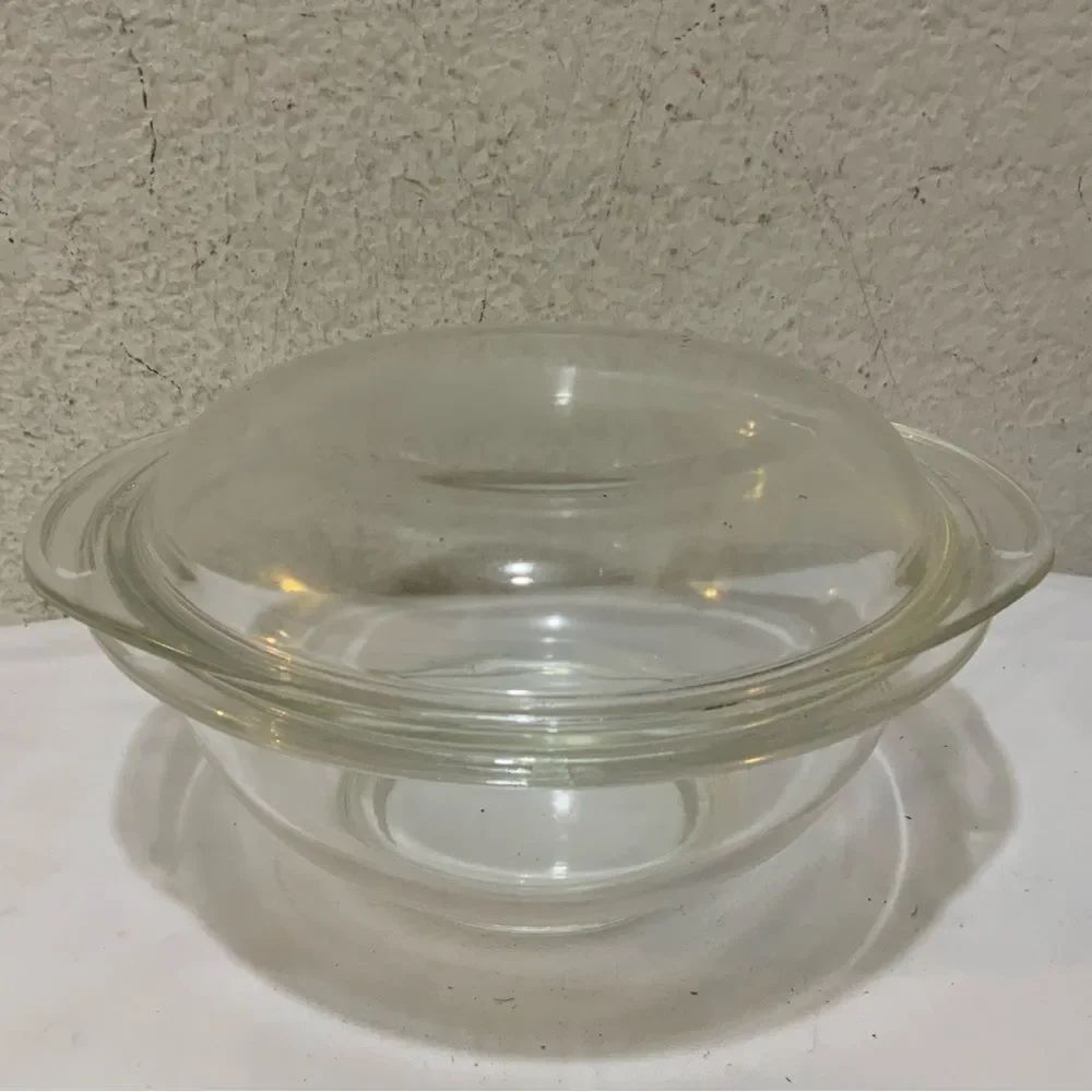 Vintage Pyrex 1.5 Qt Clear Glass Ovenware Dish Bakeware Lid Casserole USA Made